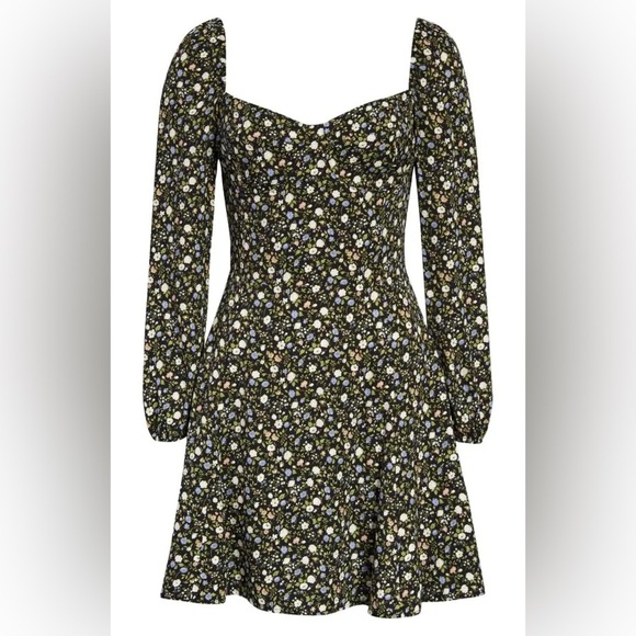 New! Reformation Mochi Long Sleeve Floral Mini Dress in Esprit 🪻🪻size 10 - Picture 8 of 16